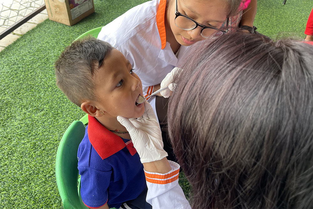 The Rotary Club of Madhyapur successfully organized a Dental and Health Check-up Camp today at Vinayak School, Patibiha