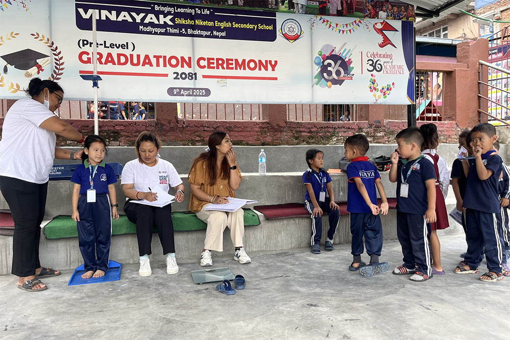 The Rotary Club of Madhyapur successfully organized a Dental and Health Check-up Camp today at Vinayak School, Patibiha